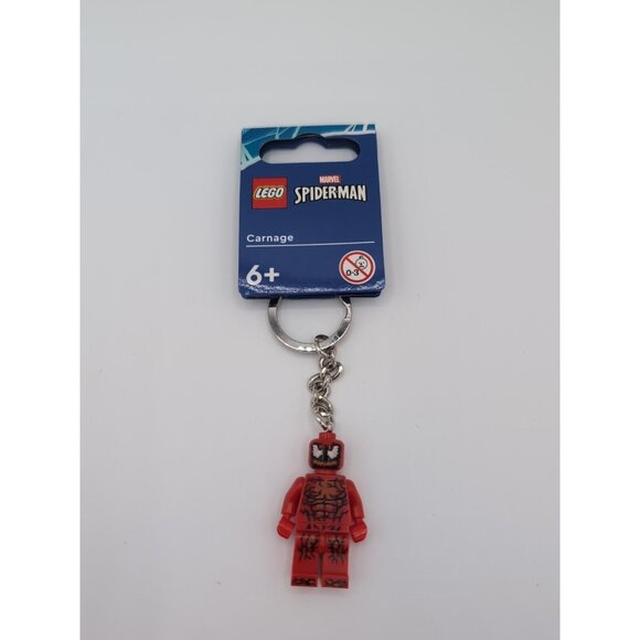 Lego Marvel Super Heroes (854154) Carnage SPIDER-MAN Minifigure Keychain - New - Picture 1 of 2